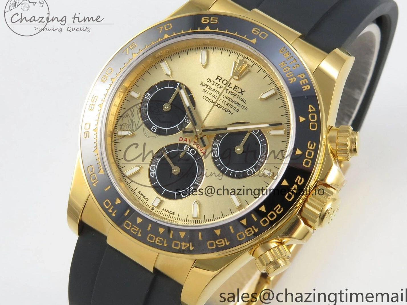 MiroTime 0524 Daytona 126518 VSF 1:1 Best Edition YG Black Dial on Oysterflex Strap VS4131 V2 (Weighted) Refined 329